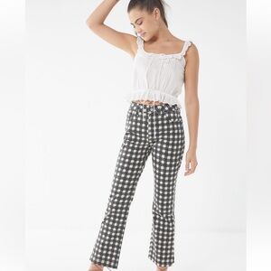 BDG kick flare high rise houndstooth jeans, size 30.
